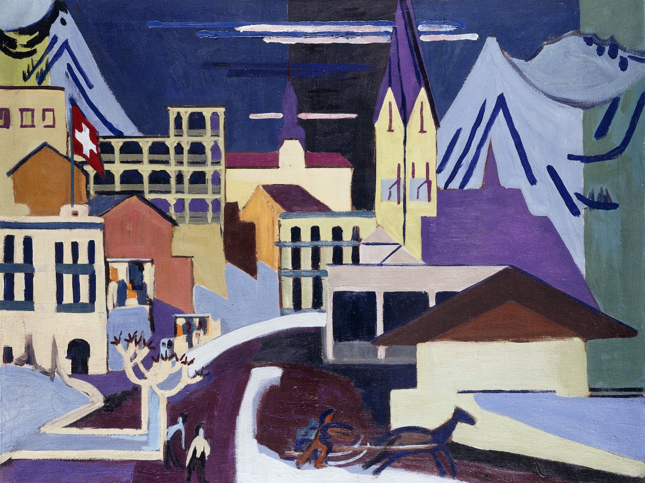 Davos-Platz järnvägsstation; Davos-Platz am Bahnhof, 1931 av Ernst Ludwig Kirchner