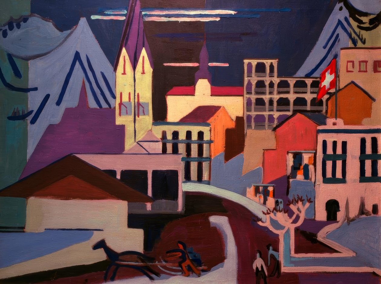 Davos - Platz vid tågstationen av Ernst Ludwig Kirchner