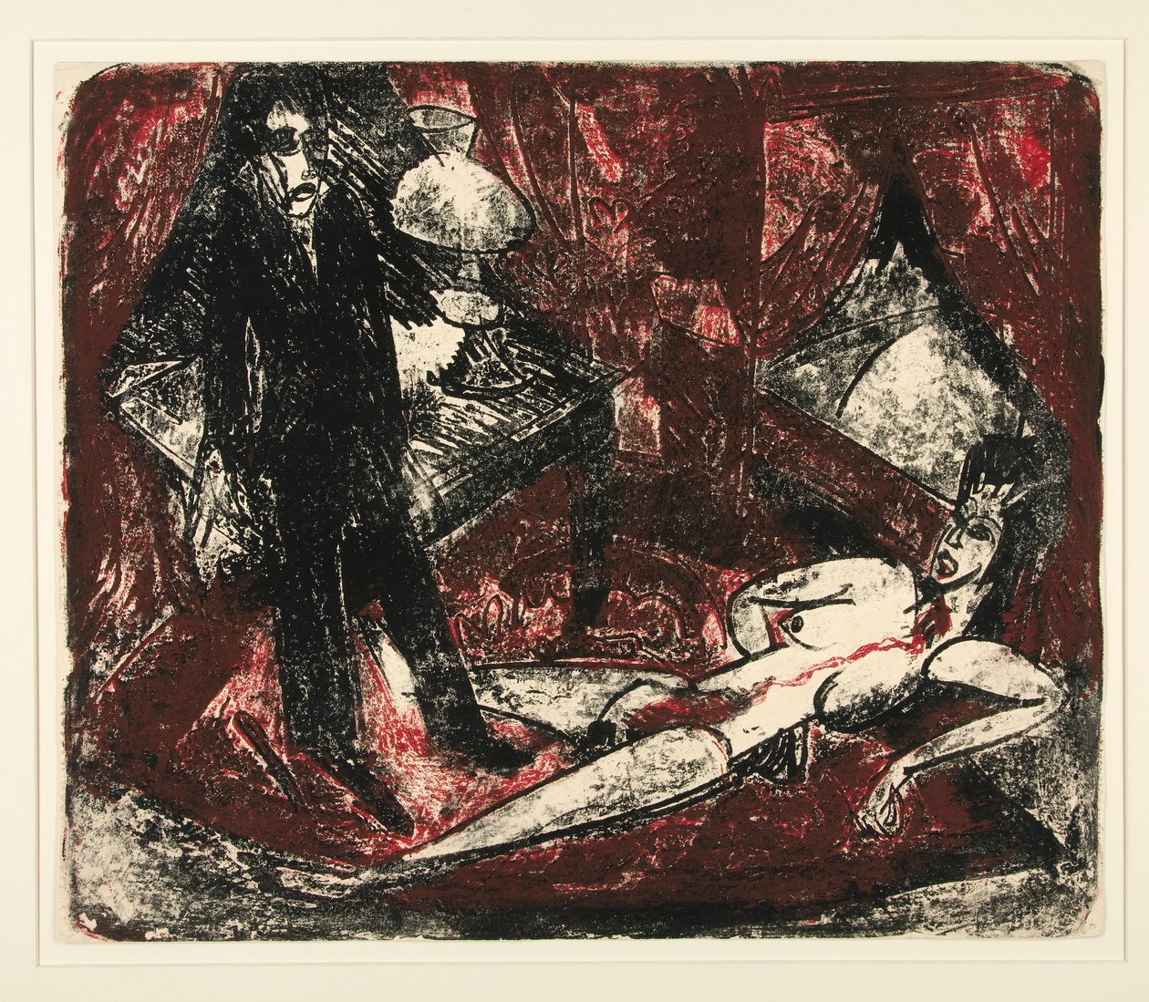 Der Moerder (Mördaren), illustration för Zola av Ernst Ludwig Kirchner