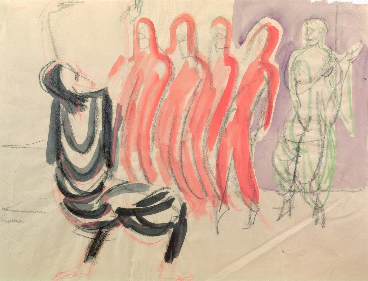 Mary Wigmans dansskola av Ernst Ludwig Kirchner