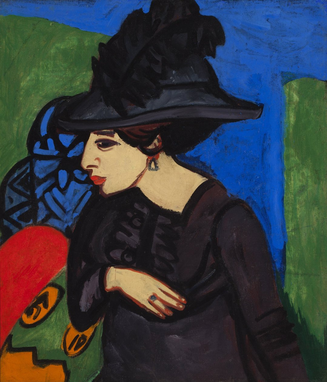 Dodo med en fjäderhatt av Ernst Ludwig Kirchner