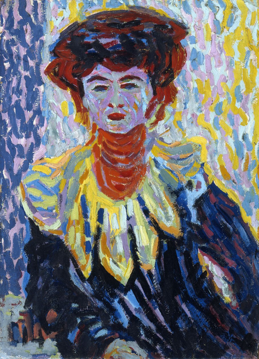 Doris med Ruffkrage, ca. 1906 av Ernst Ludwig Kirchner