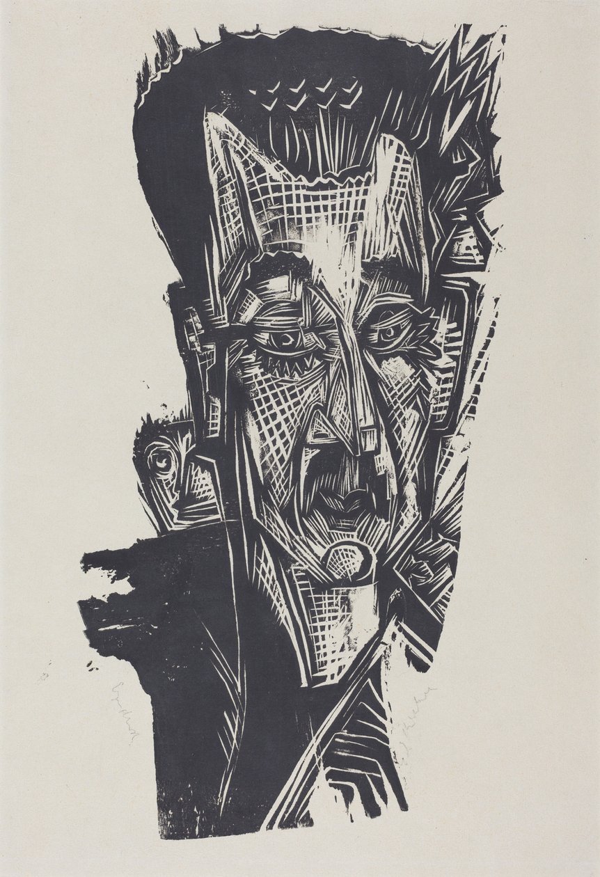 Dr Ludwig Binswanger (huvudstudie av Dr Ludwig Binswanger) av Ernst Ludwig Kirchner