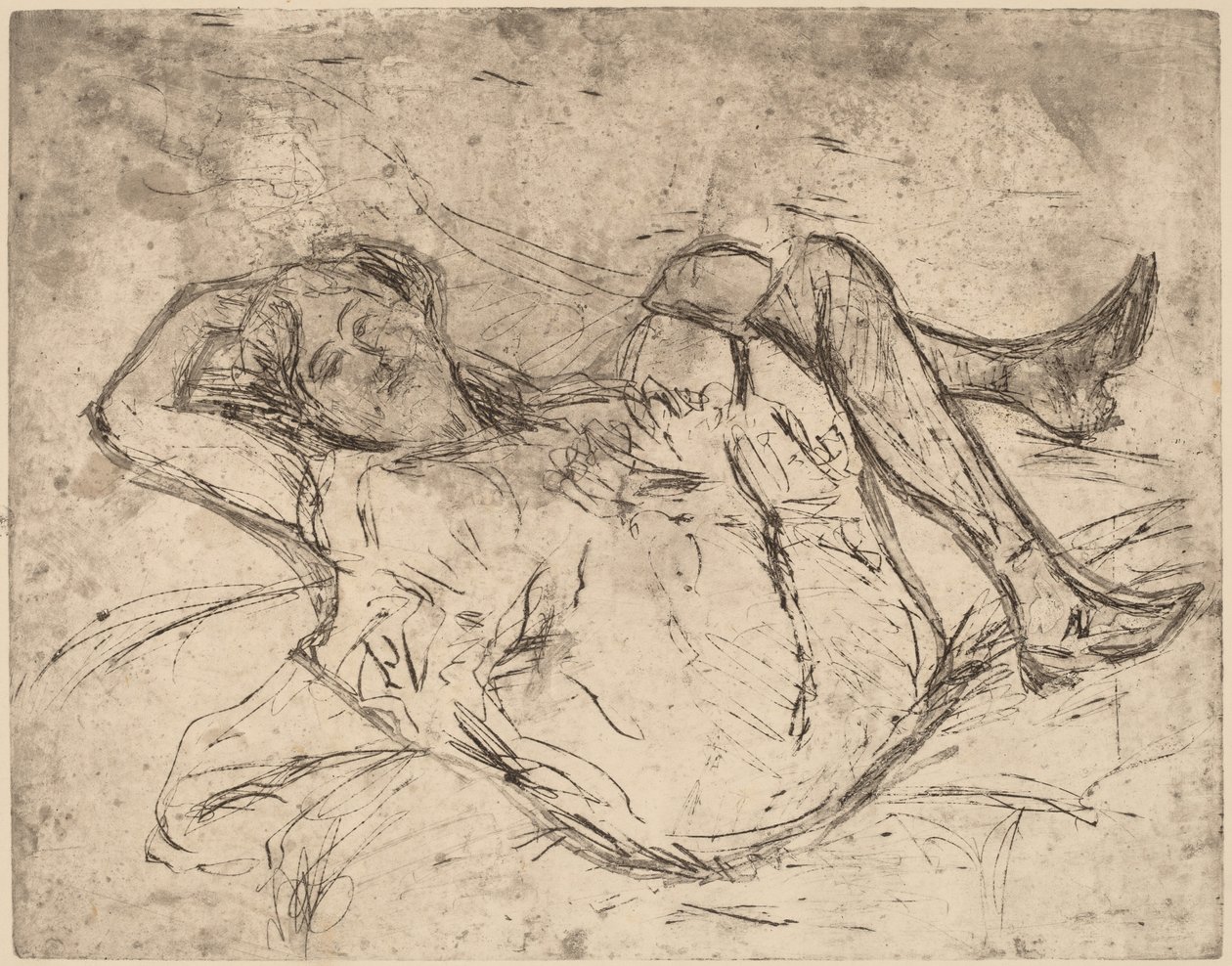 Drömmande flicka av Ernst Ludwig Kirchner