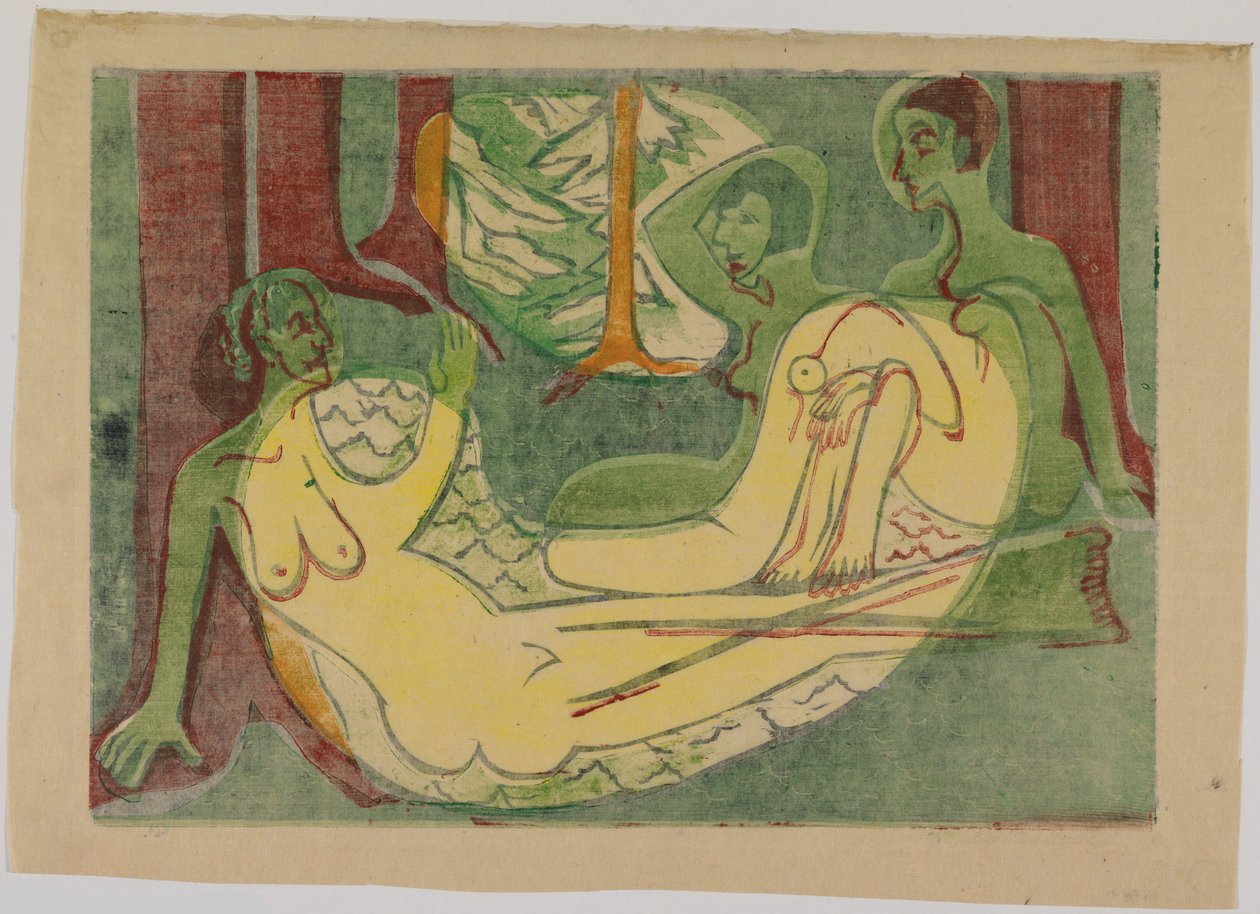 Tre akter i skogen av Ernst Ludwig Kirchner