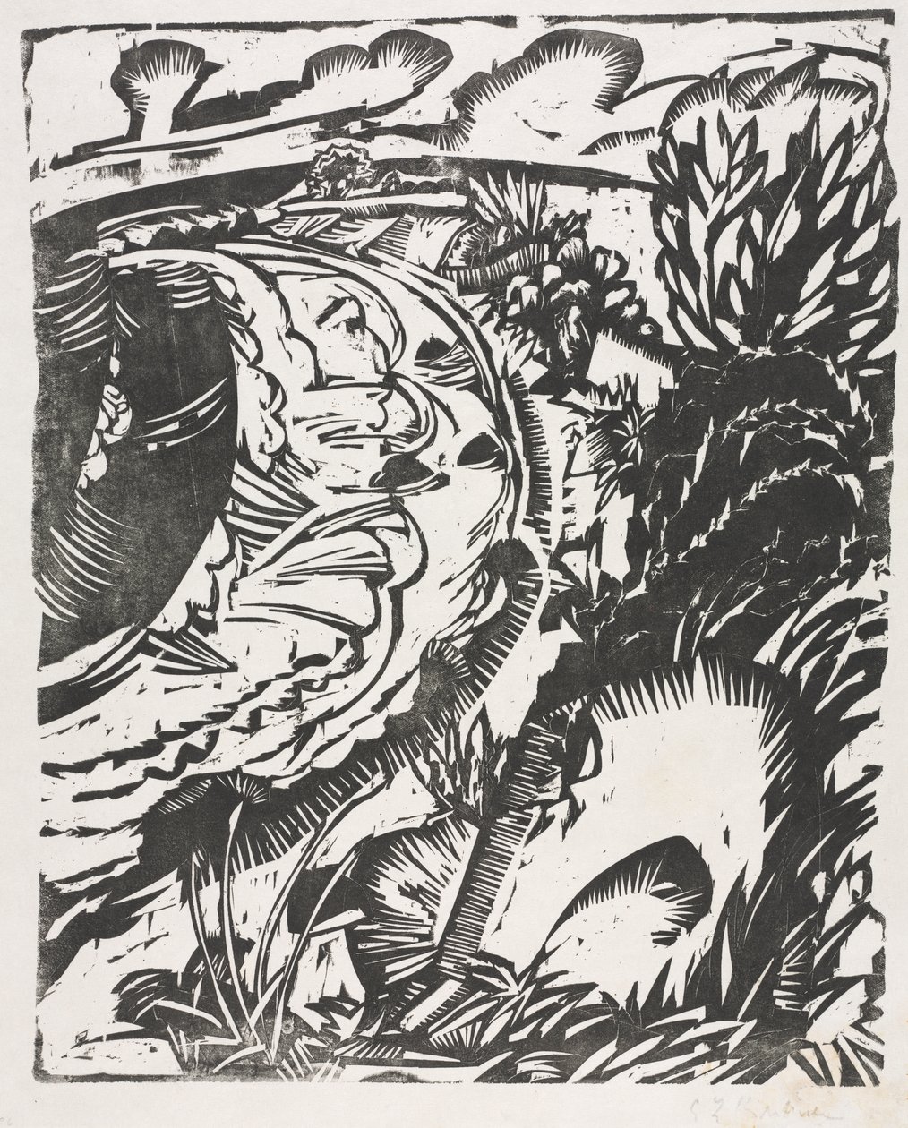 Dunelandskap med en krökt vik av Ernst Ludwig Kirchner