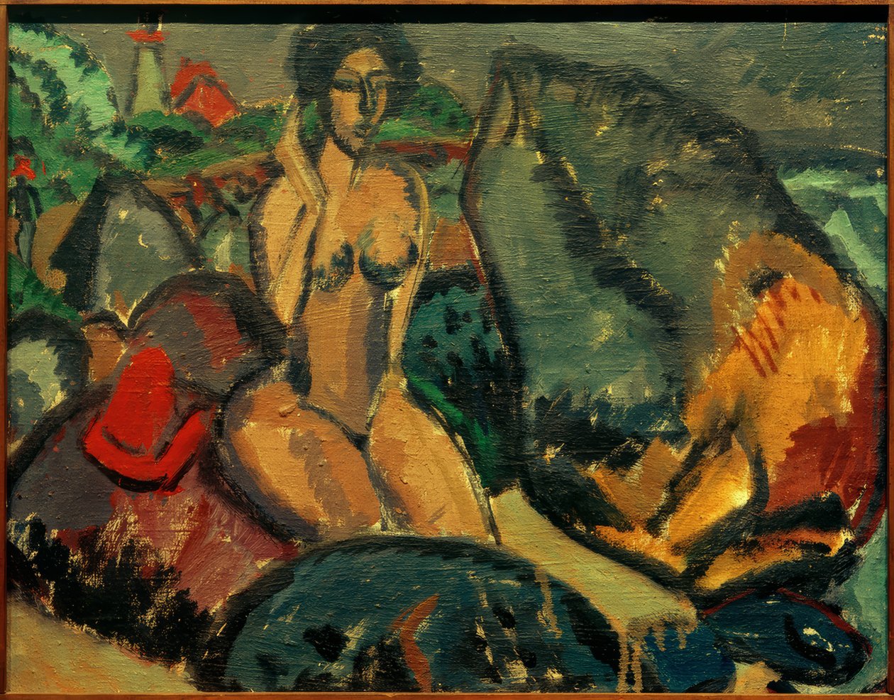 E.L.Kirchner, Badande mellan stenar av Ernst Ludwig Kirchner