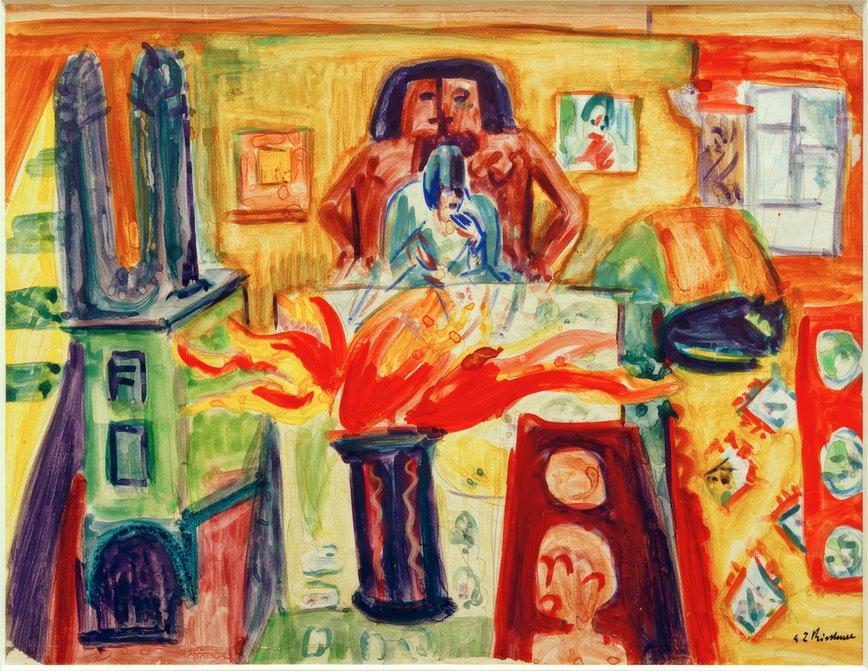 E.L.Kirchner, Interiör med tulpaner av Ernst Ludwig Kirchner