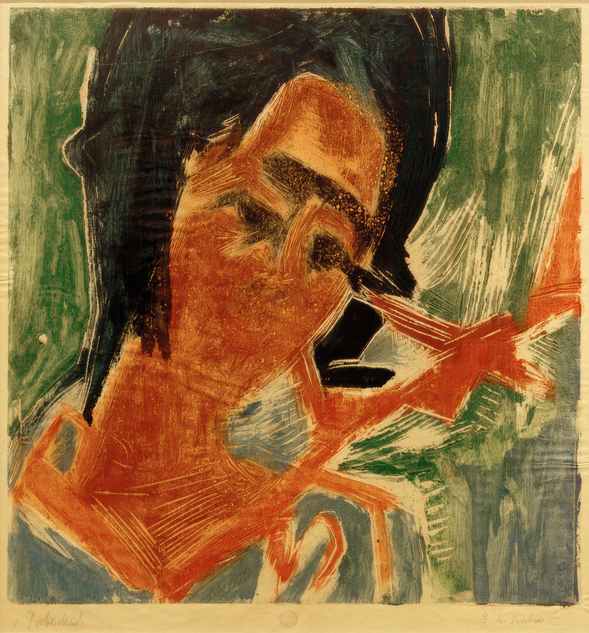E.L. Kirchner, ung flicka av Ernst Ludwig Kirchner