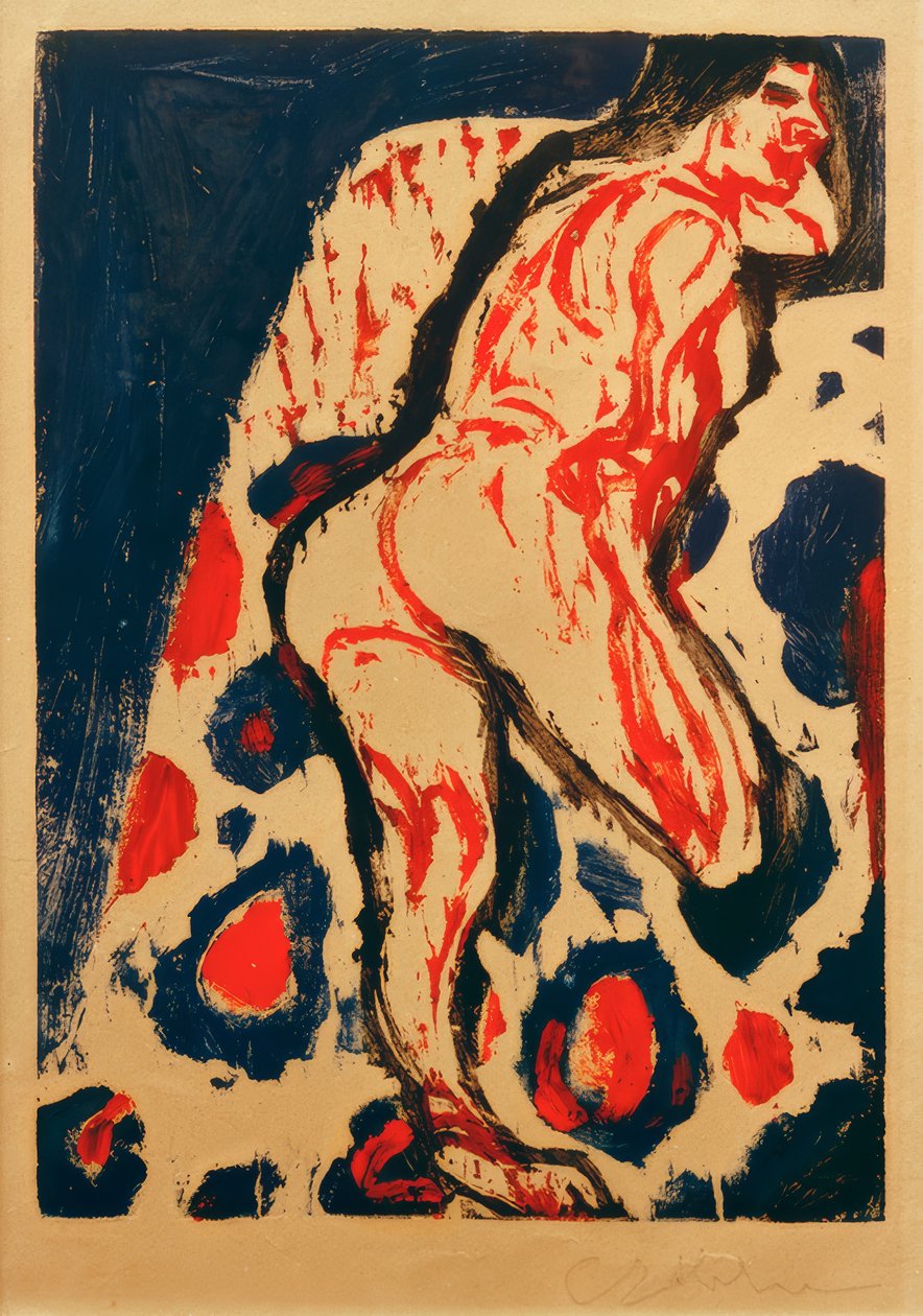 E.L.Kirchner, liggande naken av Ernst Ludwig Kirchner