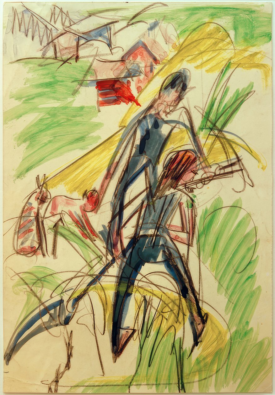 E.L. Kirchner, slåtterbönder av Ernst Ludwig Kirchner