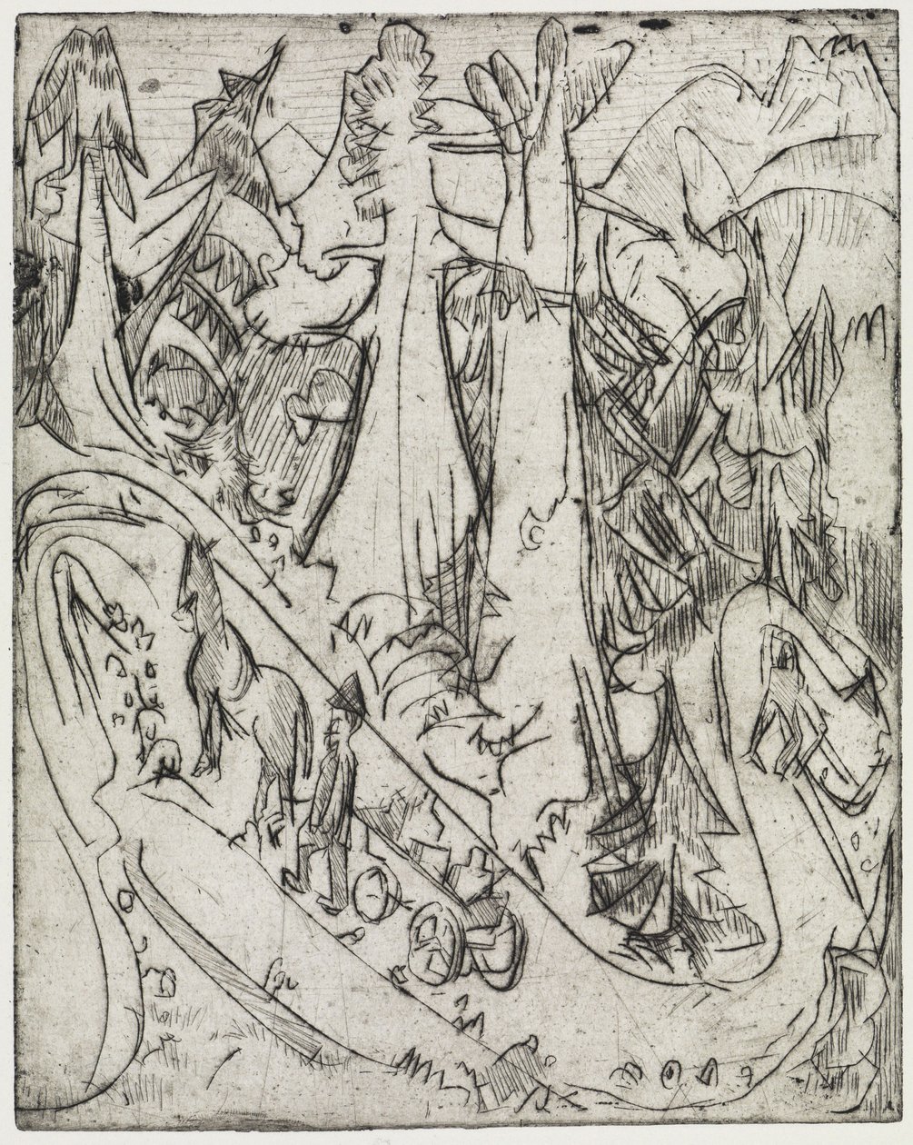 Att driva in getter/mjölkbilar på bergsvägen av Ernst Ludwig Kirchner