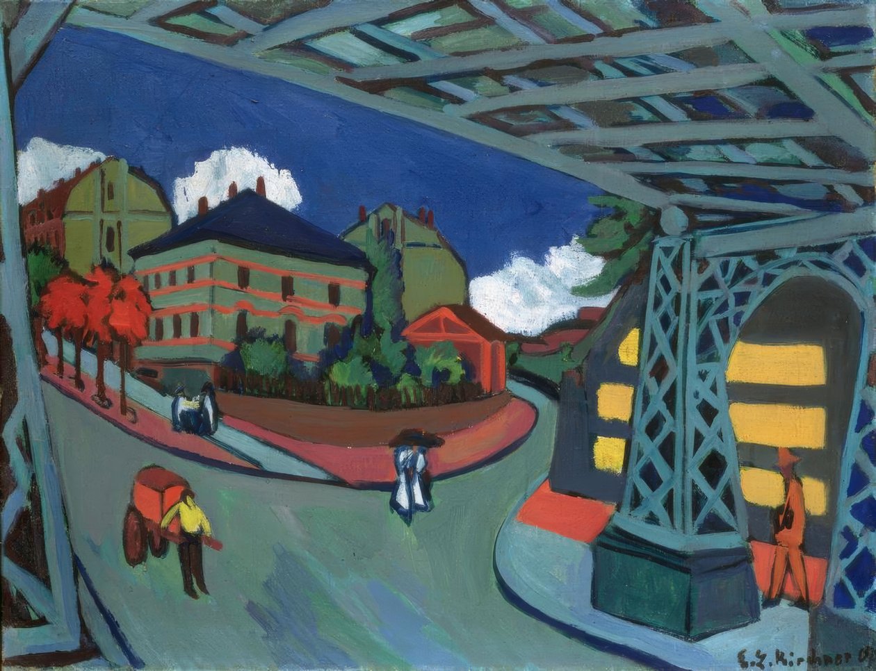 Löbtauer Strasse järnvägstunnel i Dresden av Ernst Ludwig Kirchner