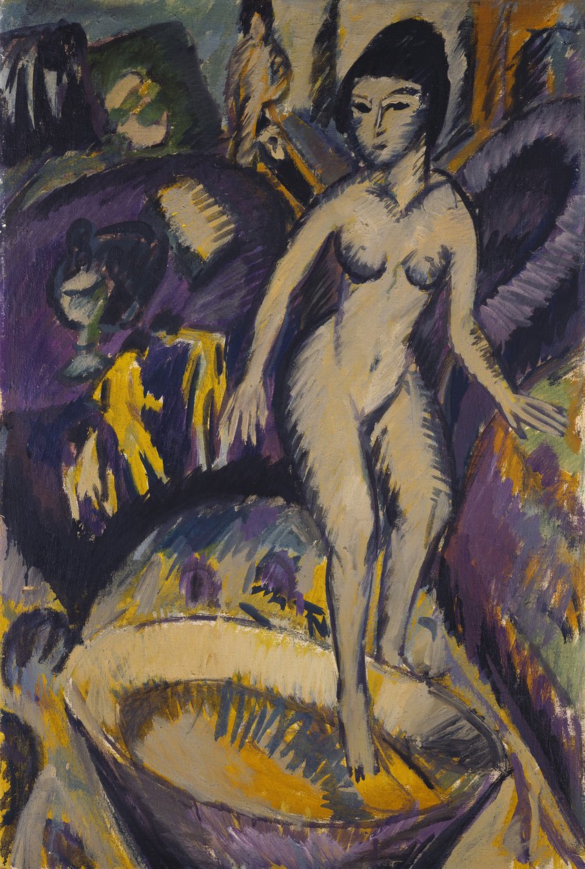 Naken kvinna med badtunna, 1912 av Ernst Ludwig Kirchner