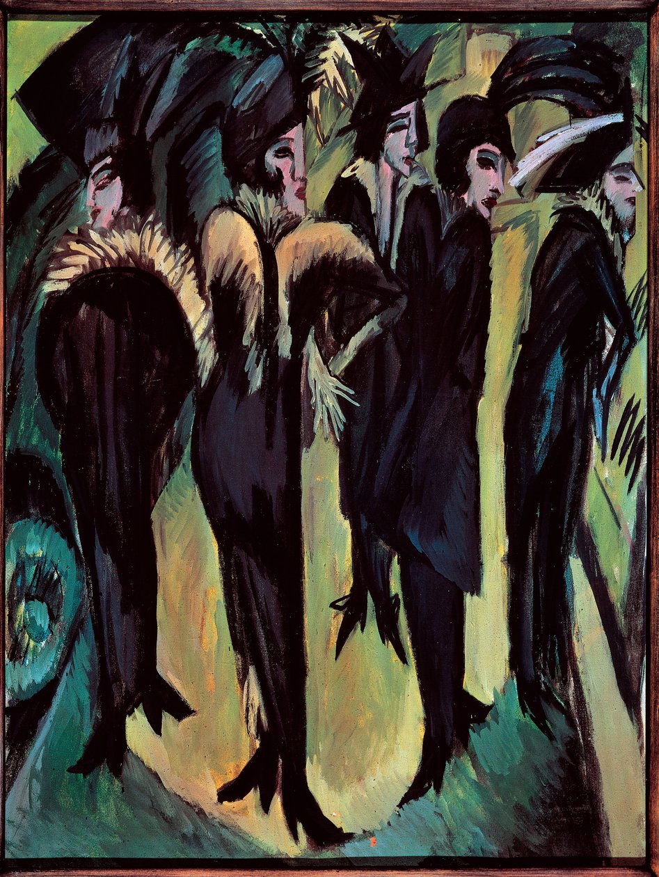 Fem kvinnor på gatan av Ernst Ludwig Kirchner