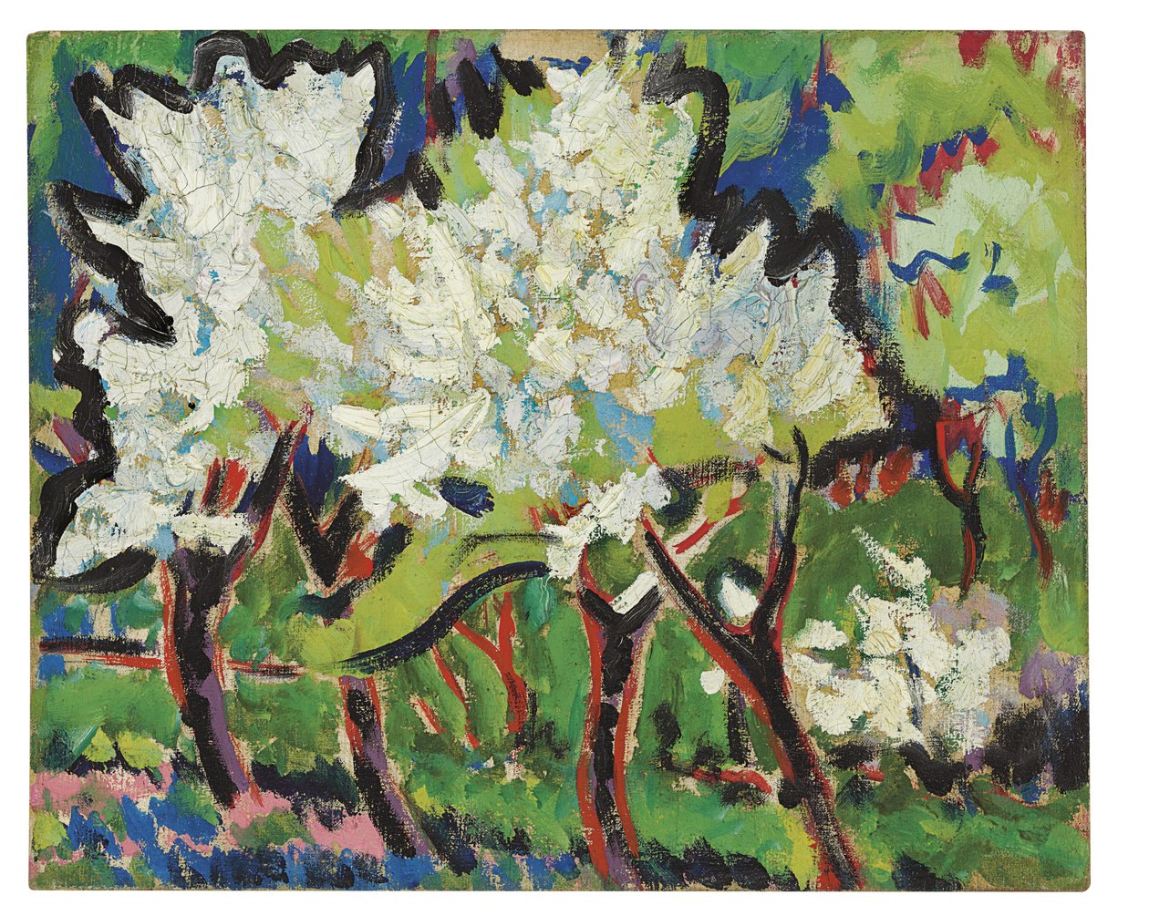 Blommande träd IV, 1909 av Ernst Ludwig Kirchner