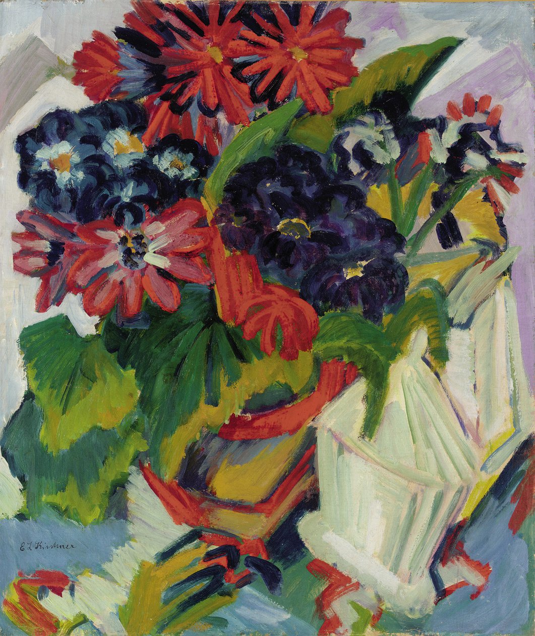 Blommor; Blommor, 1918-1919 av Ernst Ludwig Kirchner