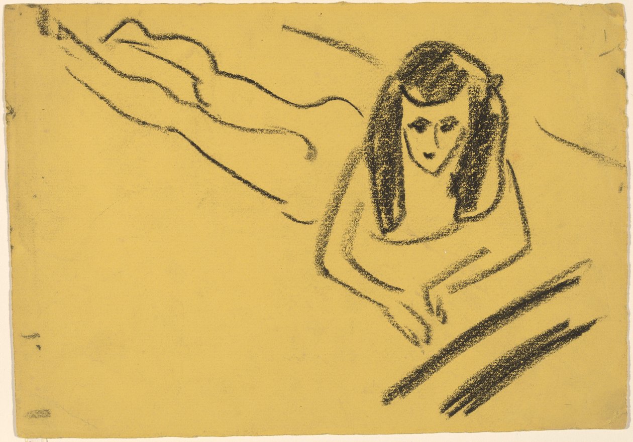 Fränzi Liggande av Ernst Ludwig Kirchner
