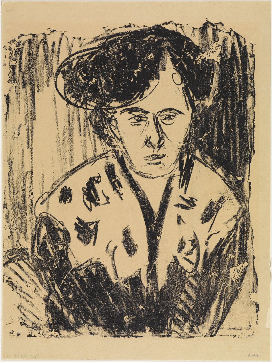 Kvinna med spetskrage av Ernst Ludwig Kirchner