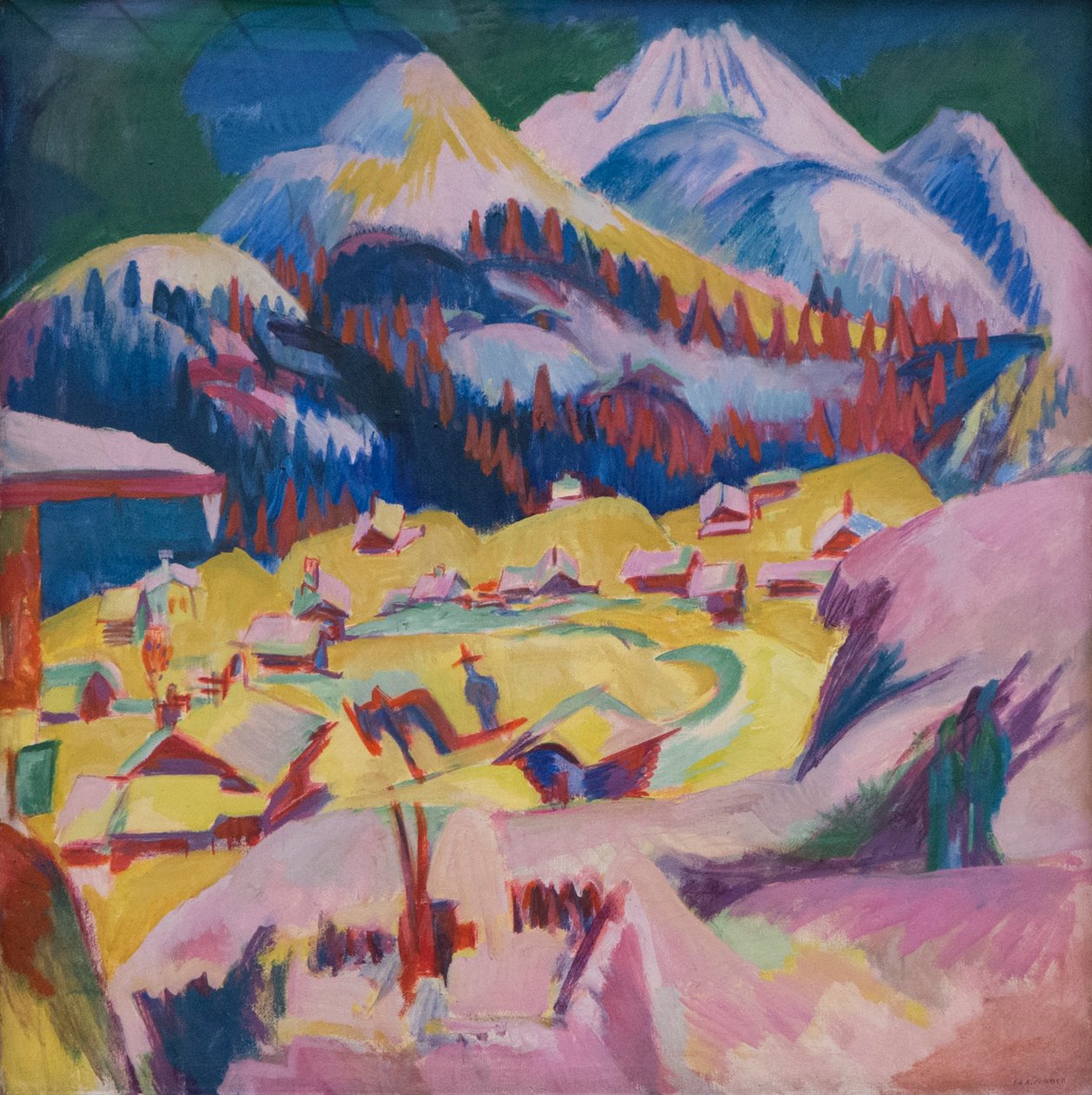 Frauenkirch under vintern, 1918-1919. av Ernst Ludwig Kirchner