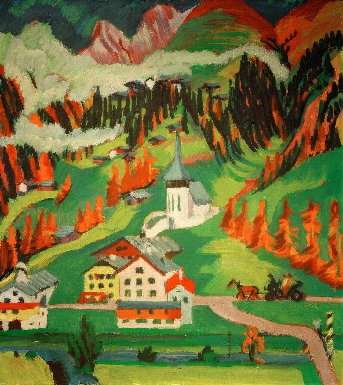 Frauenkirch på hösten av Ernst Ludwig Kirchner