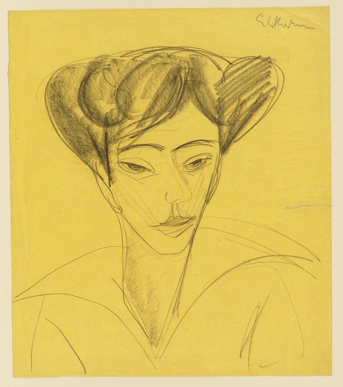 Kvinnans huvud av Ernst Ludwig Kirchner