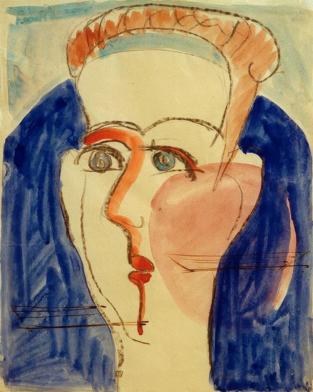 Kvinnans huvud av Ernst Ludwig Kirchner