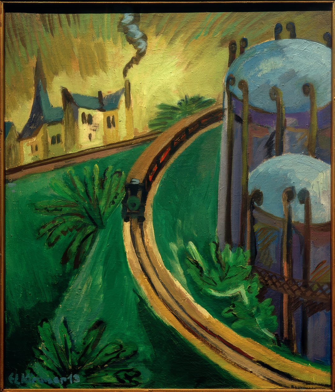 Gaspanna och förortståg av Ernst Ludwig Kirchner