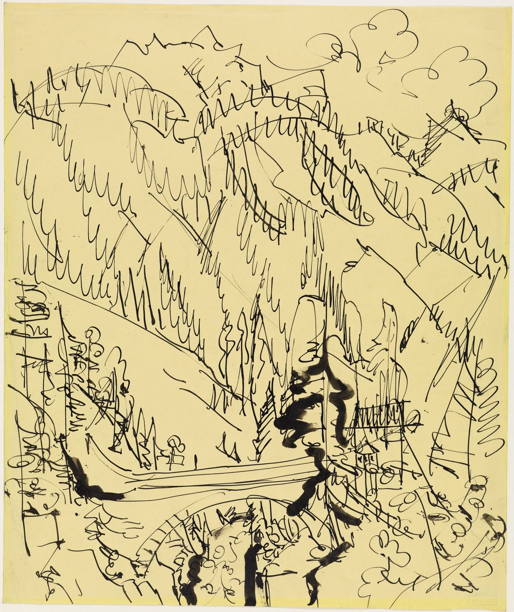 Bergslandskap med bro av Ernst Ludwig Kirchner