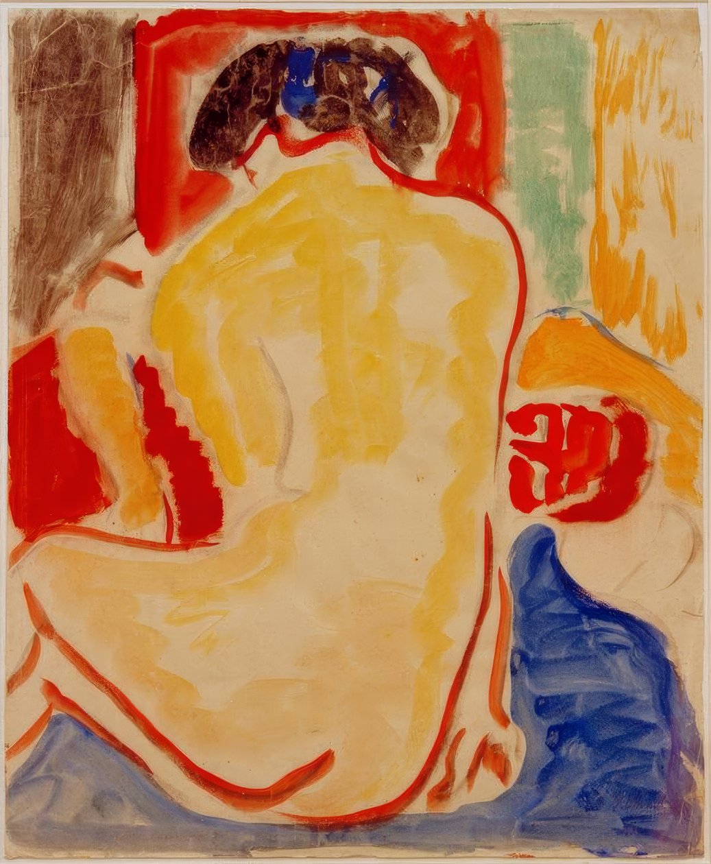 Gul naken från baksidan av Ernst Ludwig Kirchner