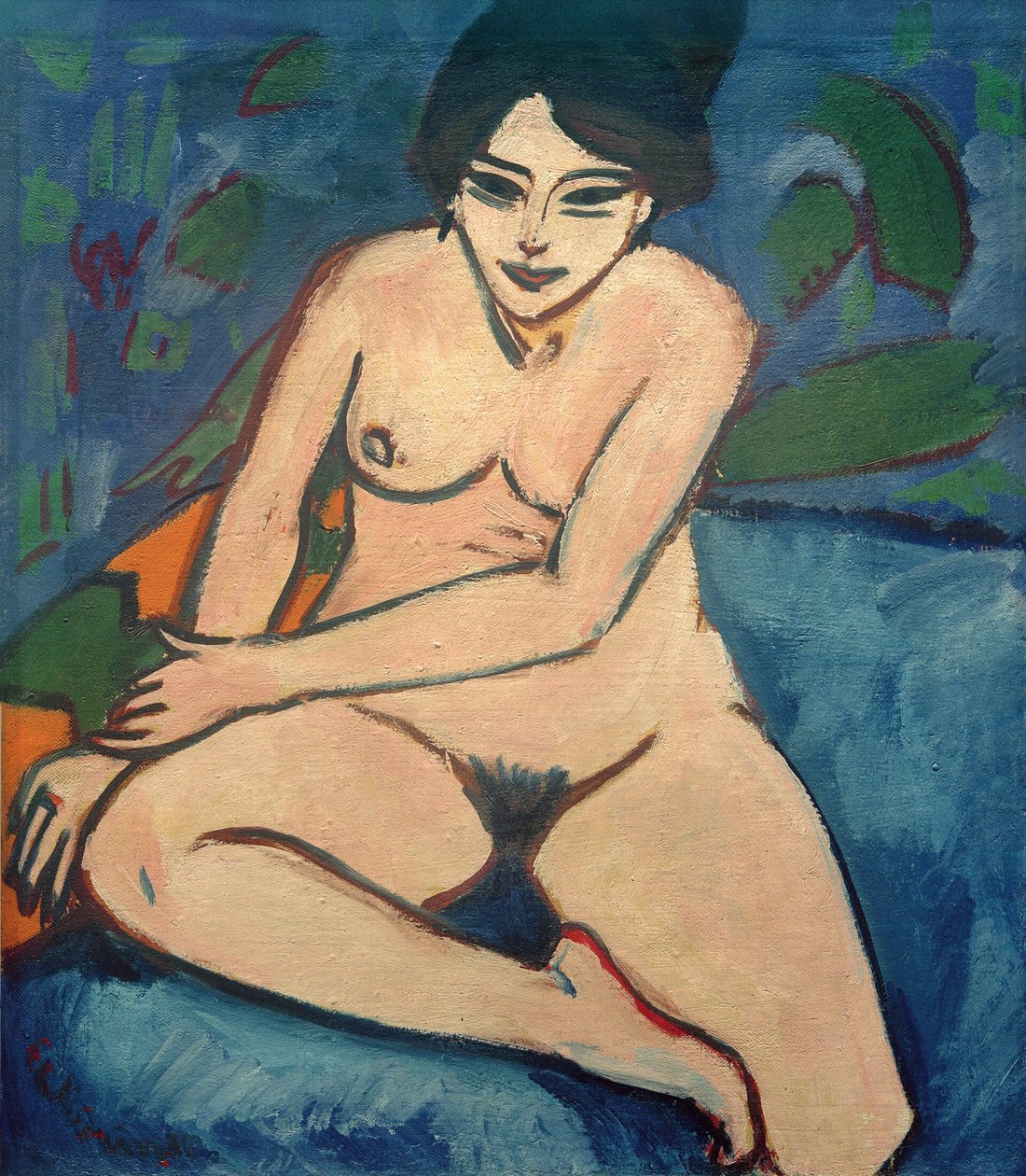 Tyska: Naken på blå mark Naken på blå mark av Ernst Ludwig Kirchner