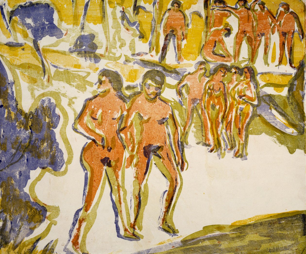 Grupp simmare av Ernst Ludwig Kirchner