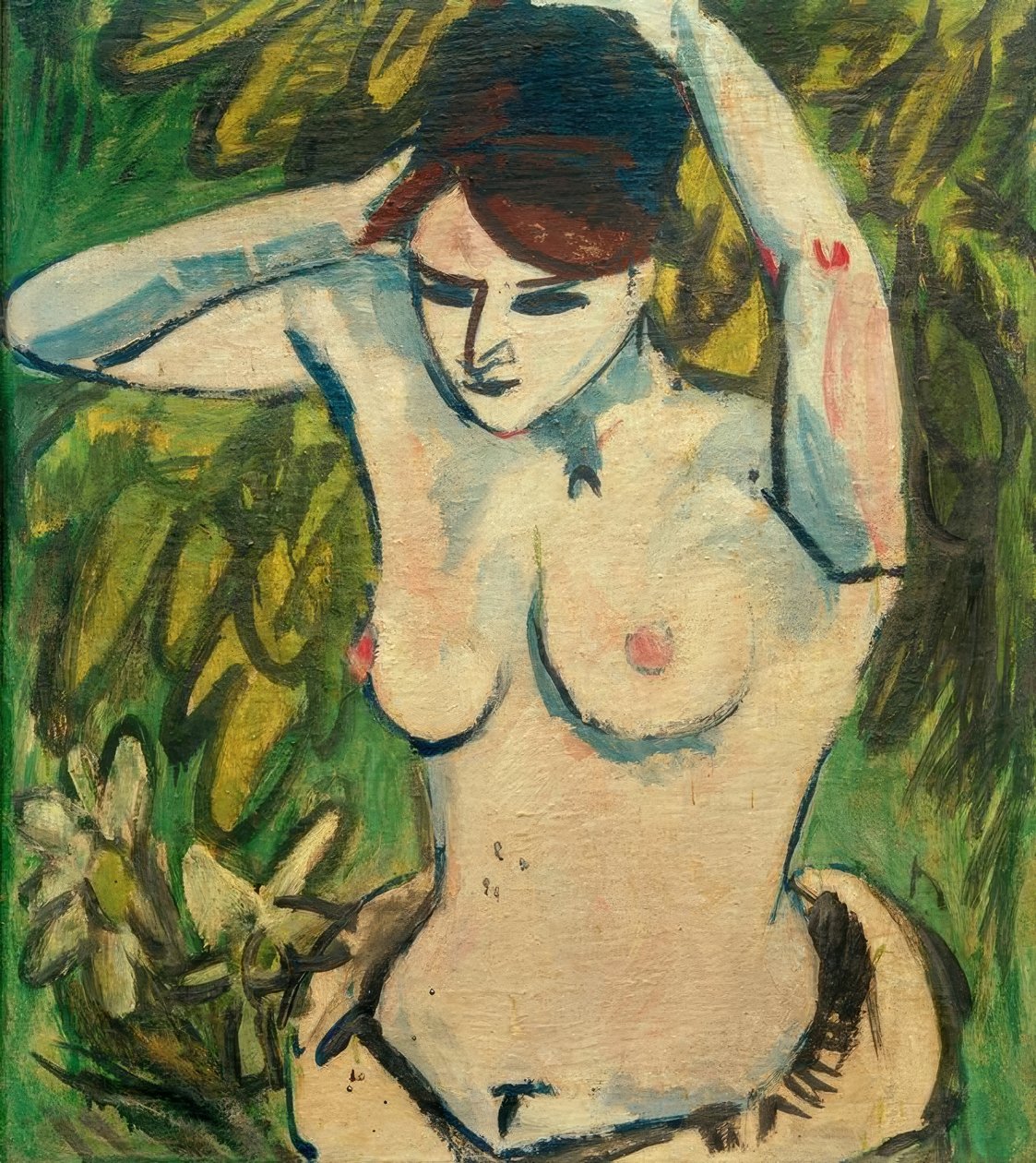 Halvakt med armarna höjda av Ernst Ludwig Kirchner