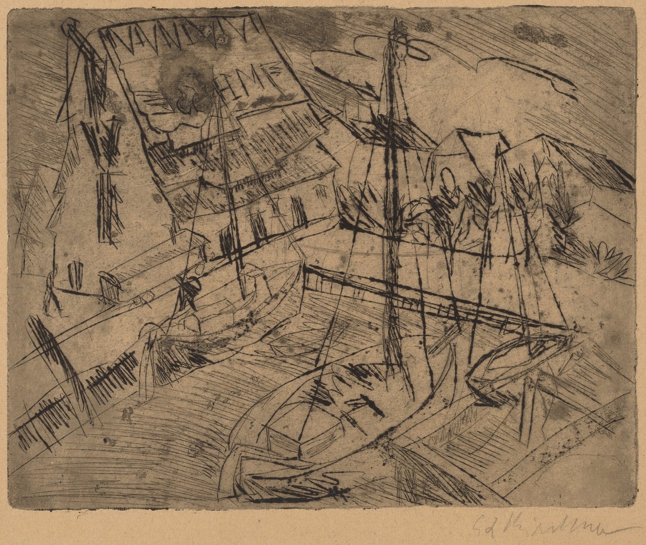Hamnen är så Burgstacken av Ernst Ludwig Kirchner