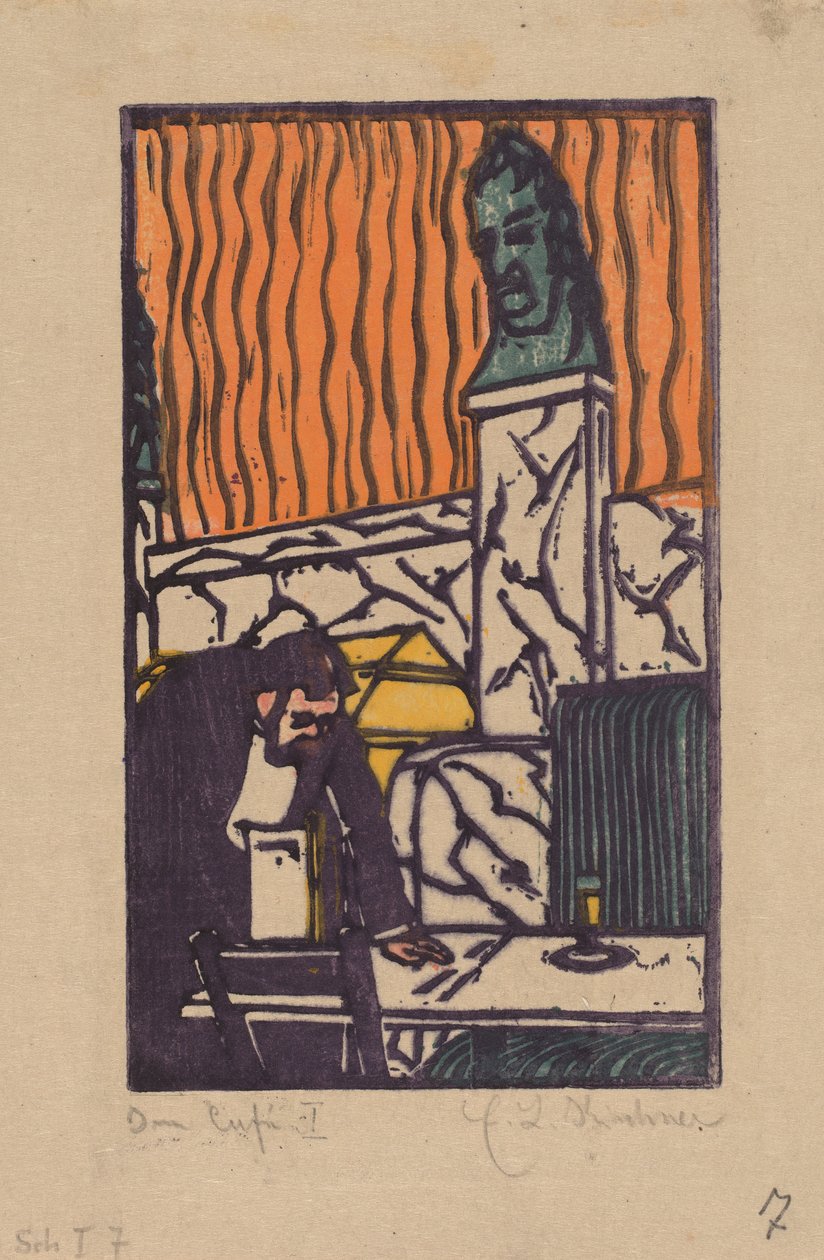 Chefsservitör på café, 1904 av Ernst Ludwig Kirchner