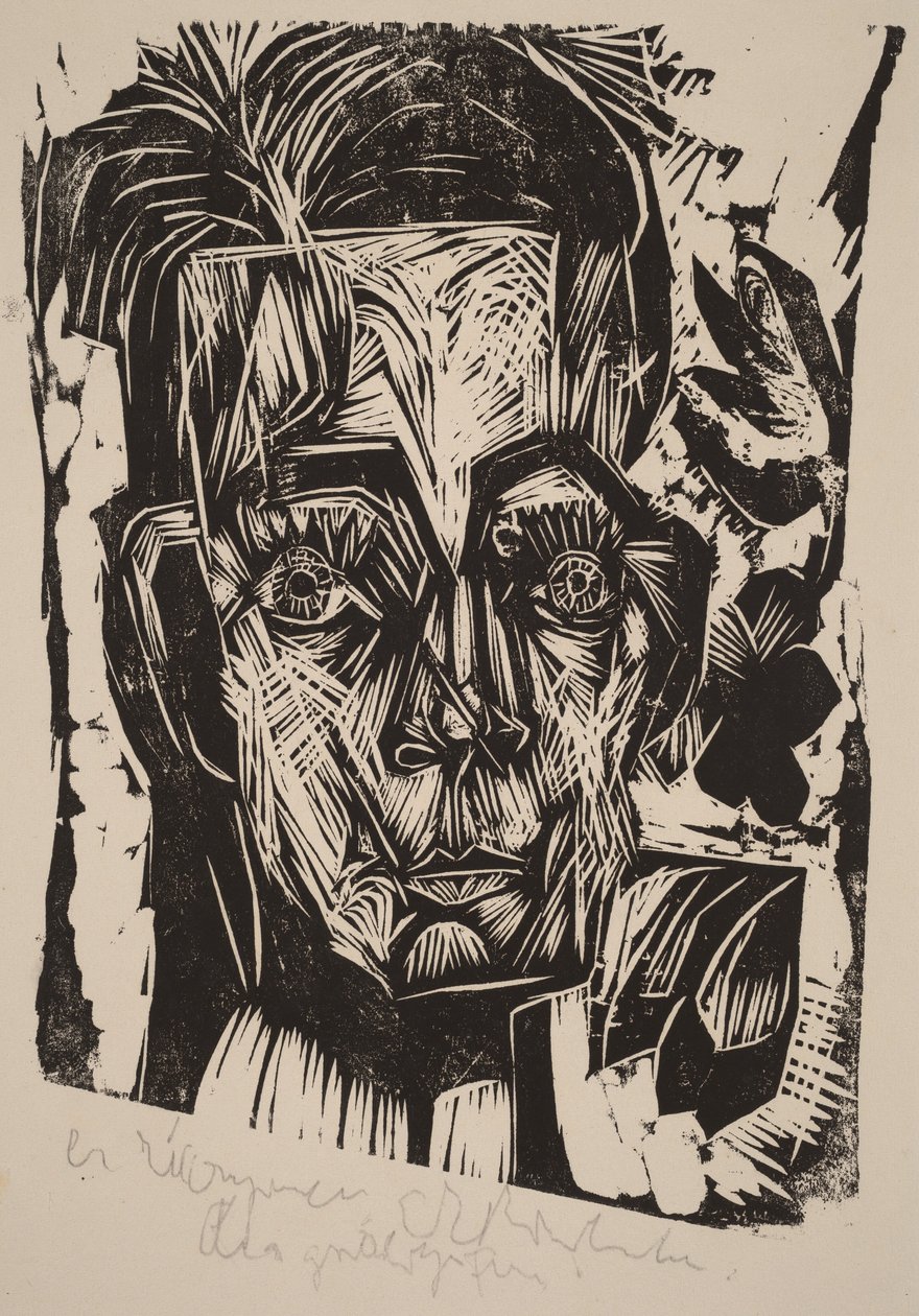 Huvudet av dr Robert Binswanger (studenten) av Ernst Ludwig Kirchner