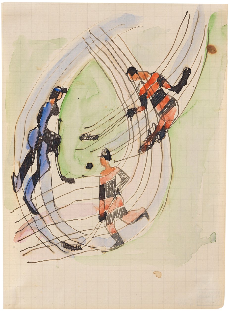 Hockeyspelare, ca 1934. av Ernst Ludwig Kirchner