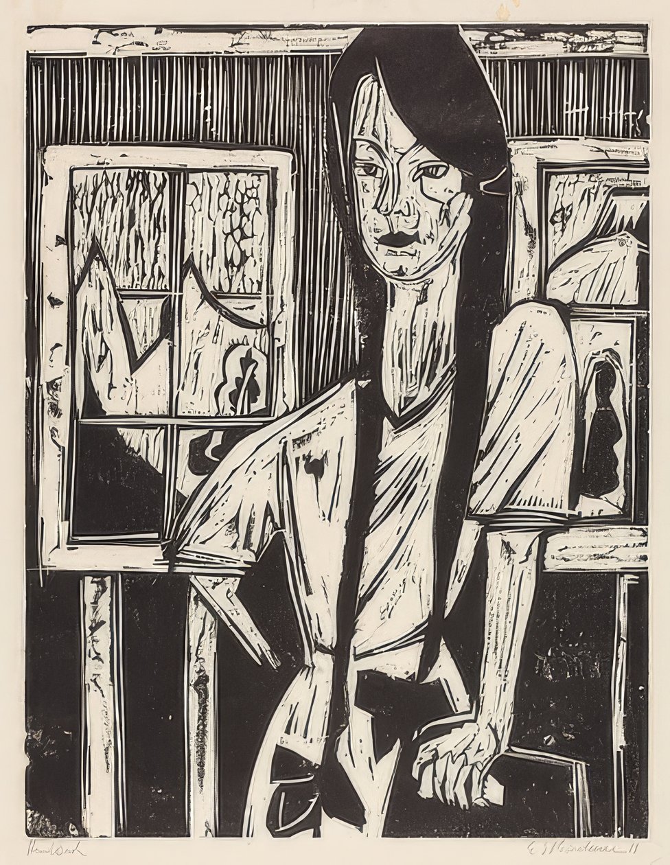Ung flicka. 1921 av Ernst Ludwig Kirchner