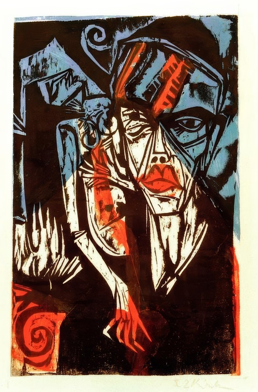 Kampen (Kärlekens plågor) av Ernst Ludwig Kirchner