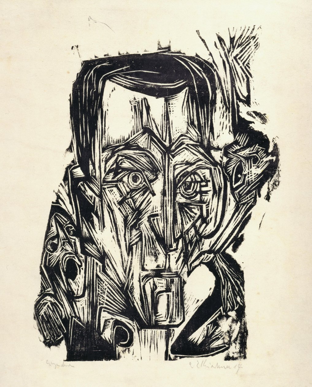 Huvud: Poeten Frank I av Ernst Ludwig Kirchner