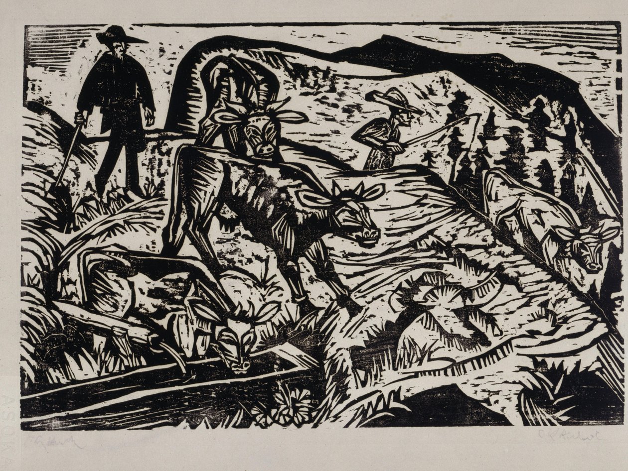 Kor och herdar av Ernst Ludwig Kirchner