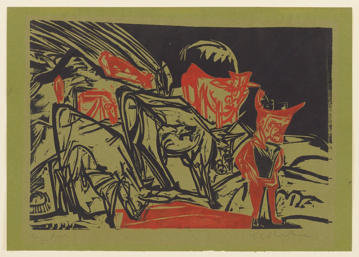 Kuhherde mit einem Hirten av Ernst Ludwig Kirchner