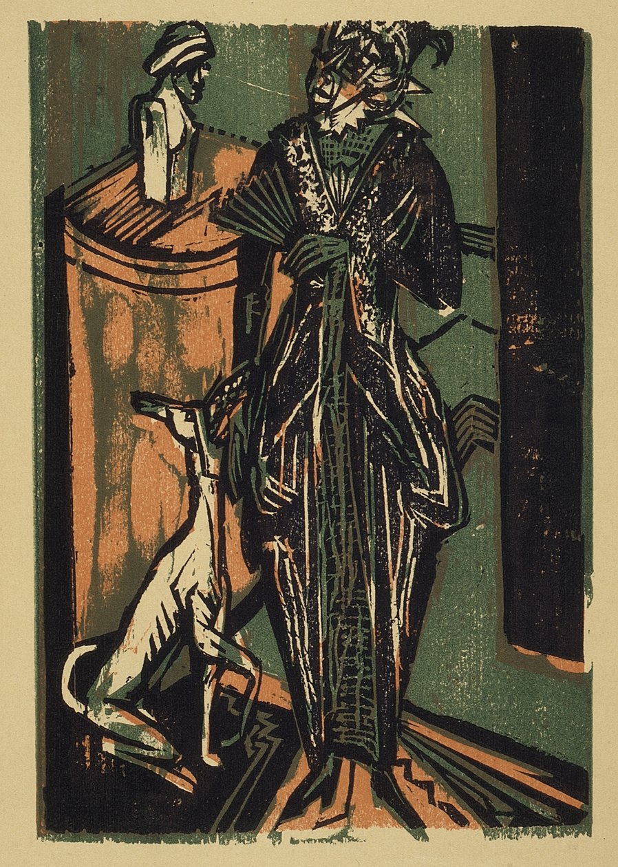 Lady with dog (Dam med hund) av Ernst Ludwig Kirchner