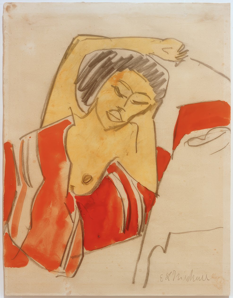 Liggande neger av Ernst Ludwig Kirchner