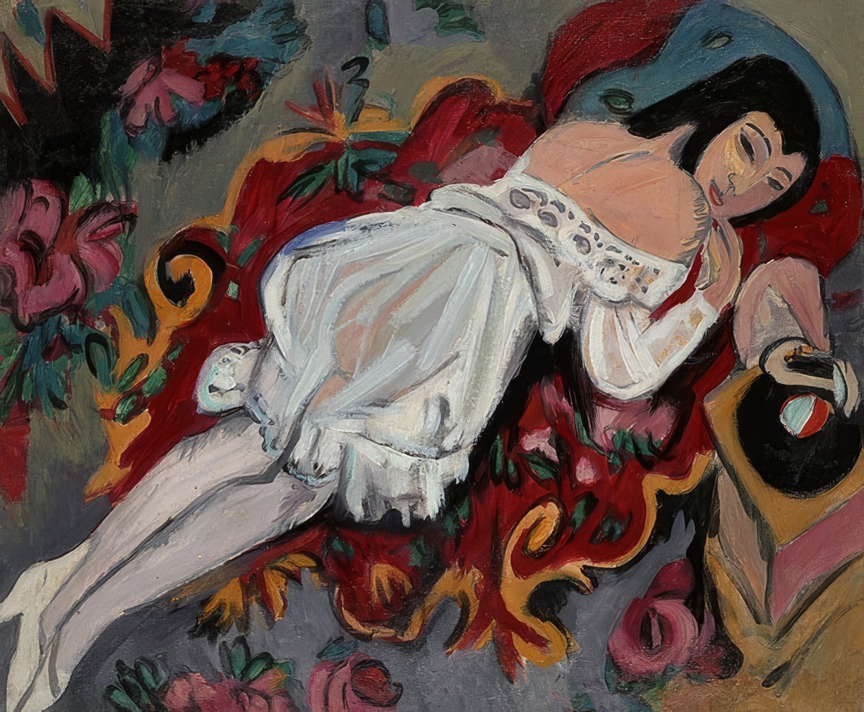 Flicka i vit skjorta. 1914 av Ernst Ludwig Kirchner