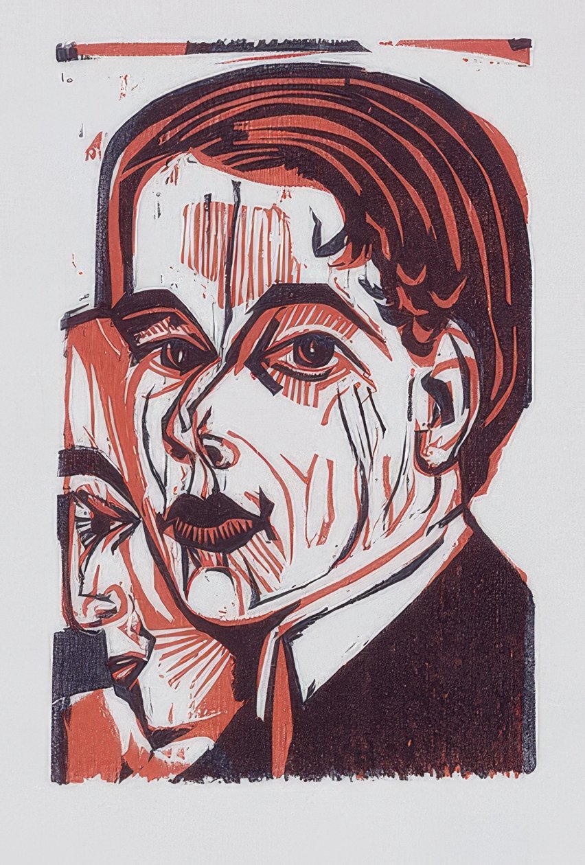 Manligt huvud (självporträtt). 1926 av Ernst Ludwig Kirchner