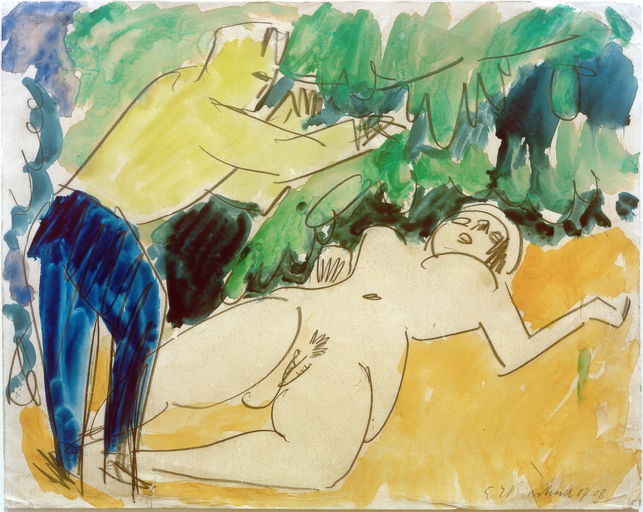 Målare och modell av Ernst Ludwig Kirchner