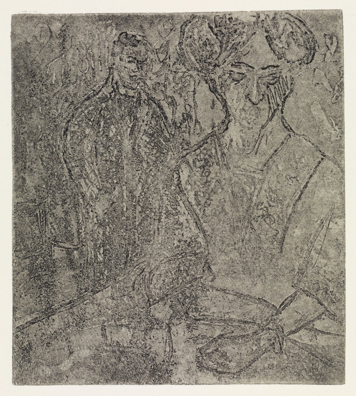 Man och sittande kvinna/blond kvinna och svart kvinna av Ernst Ludwig Kirchner