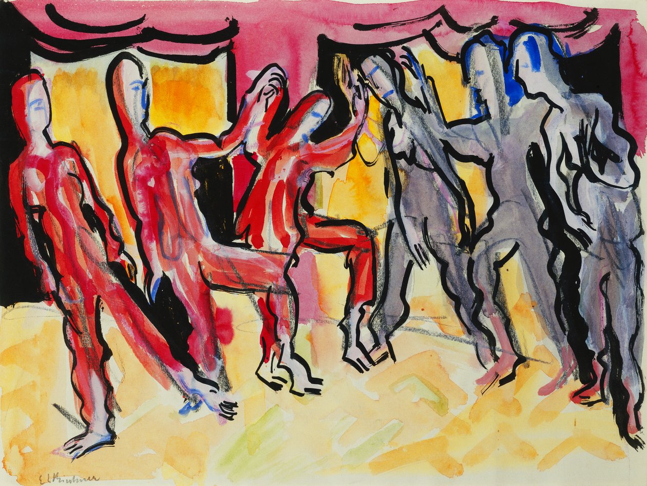 Mary Wigman dansgrupp av Ernst Ludwig Kirchner