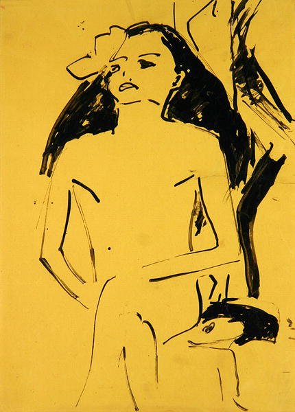 Marzella med håret neråt av Ernst Ludwig Kirchner